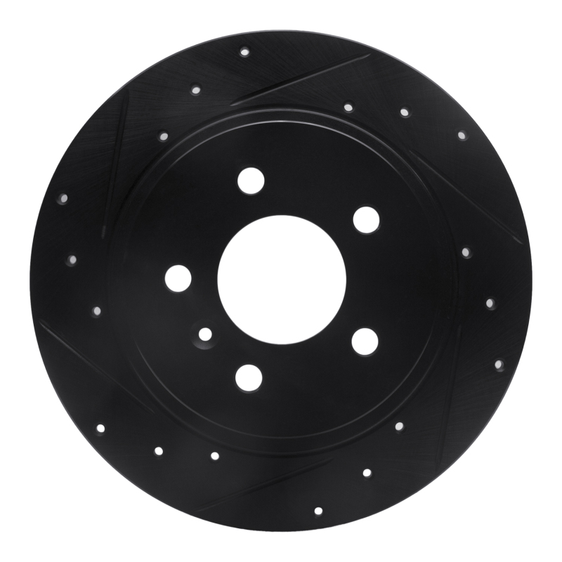 Buick Lucerne Brake Rotor (1) - Rear Left - R1 Concepts - Drilled & Slotted - Black - `06-`11